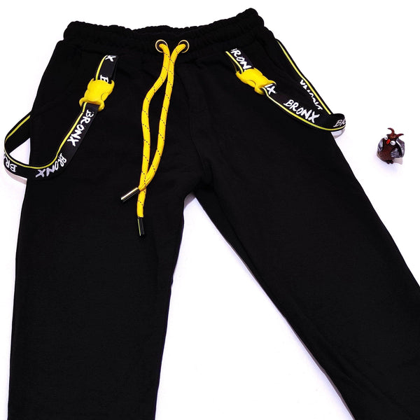 Boy's Words Black Joggers/Yellow  (8-14y) - Clothes4Kids