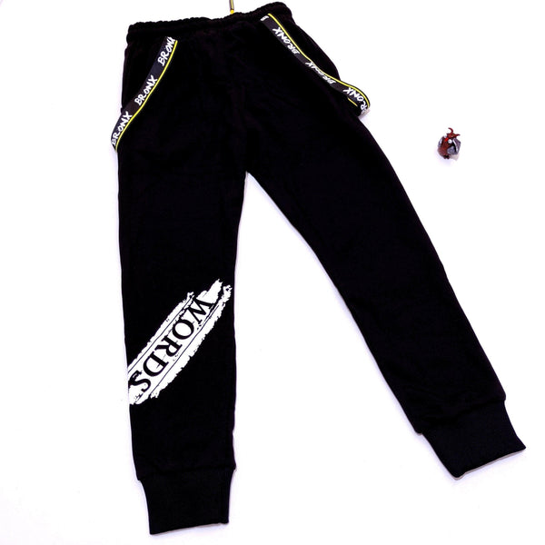 Boy's Words Black Joggers/Yellow  (8-14y) - Clothes4Kids