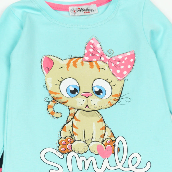 Girls' Cat Printed 2pcs Set (9m-4y) - Clothes4Kids