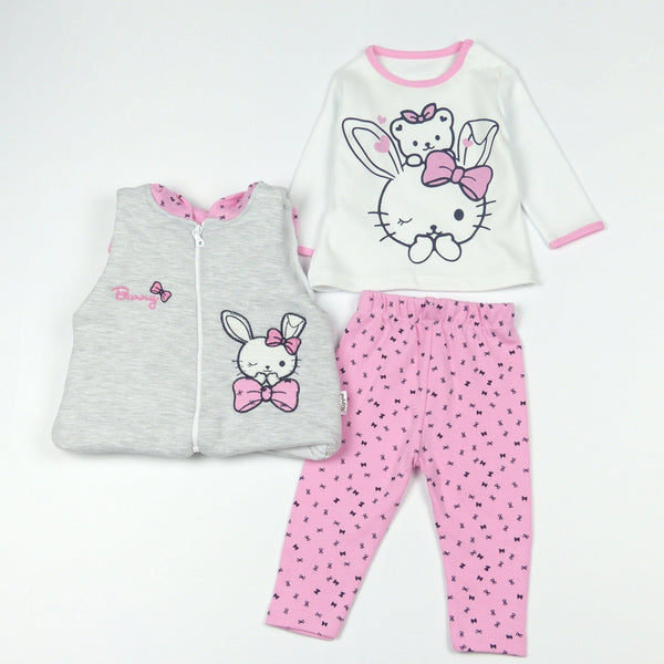 Baby Girl Pink Bunny 3pcs Set (3-12m) - Clothes4Kids