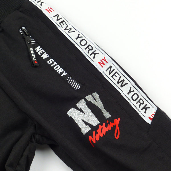 Boys' New York' Black Joggers (3-11y) - Clothes4Kids