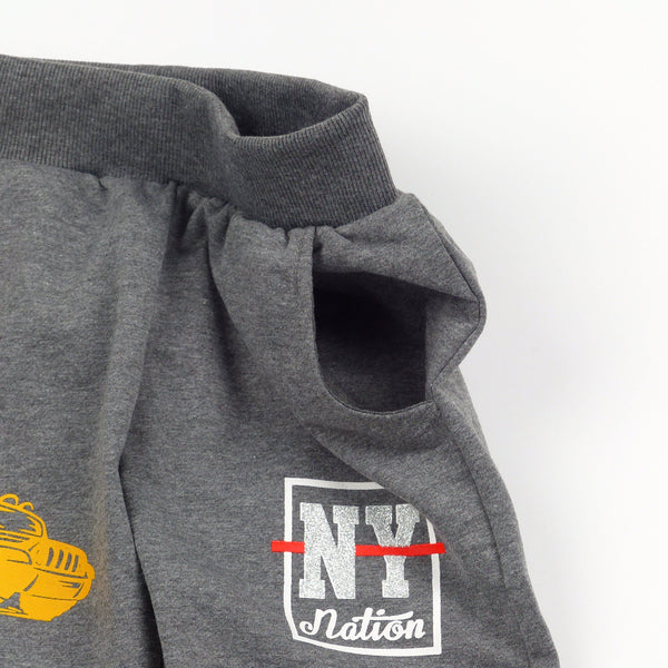 Boys' Doing Nothing' Printed Grey Joggers (2-8y) - Clothes4Kids