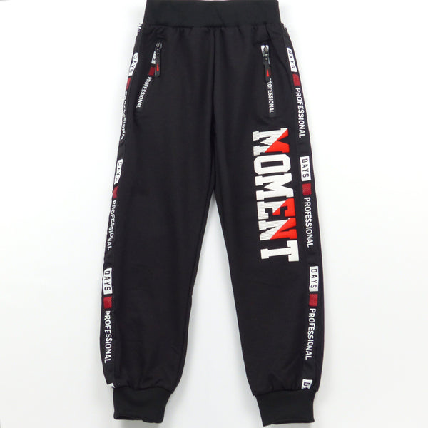 Boys' Moment' Printed Black Joggers (7-9y) - Clothes4Kids