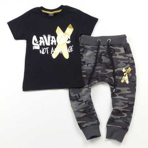 Boys' Savage Black/Camo Set (1-4y) - Clothes4Kids