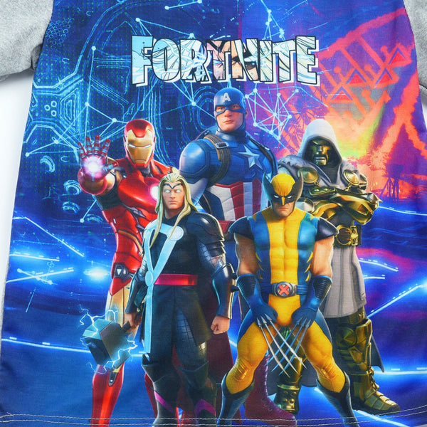 Fortnite Marvel Grey T-Shirt (6-16y) - Clothes4Kids