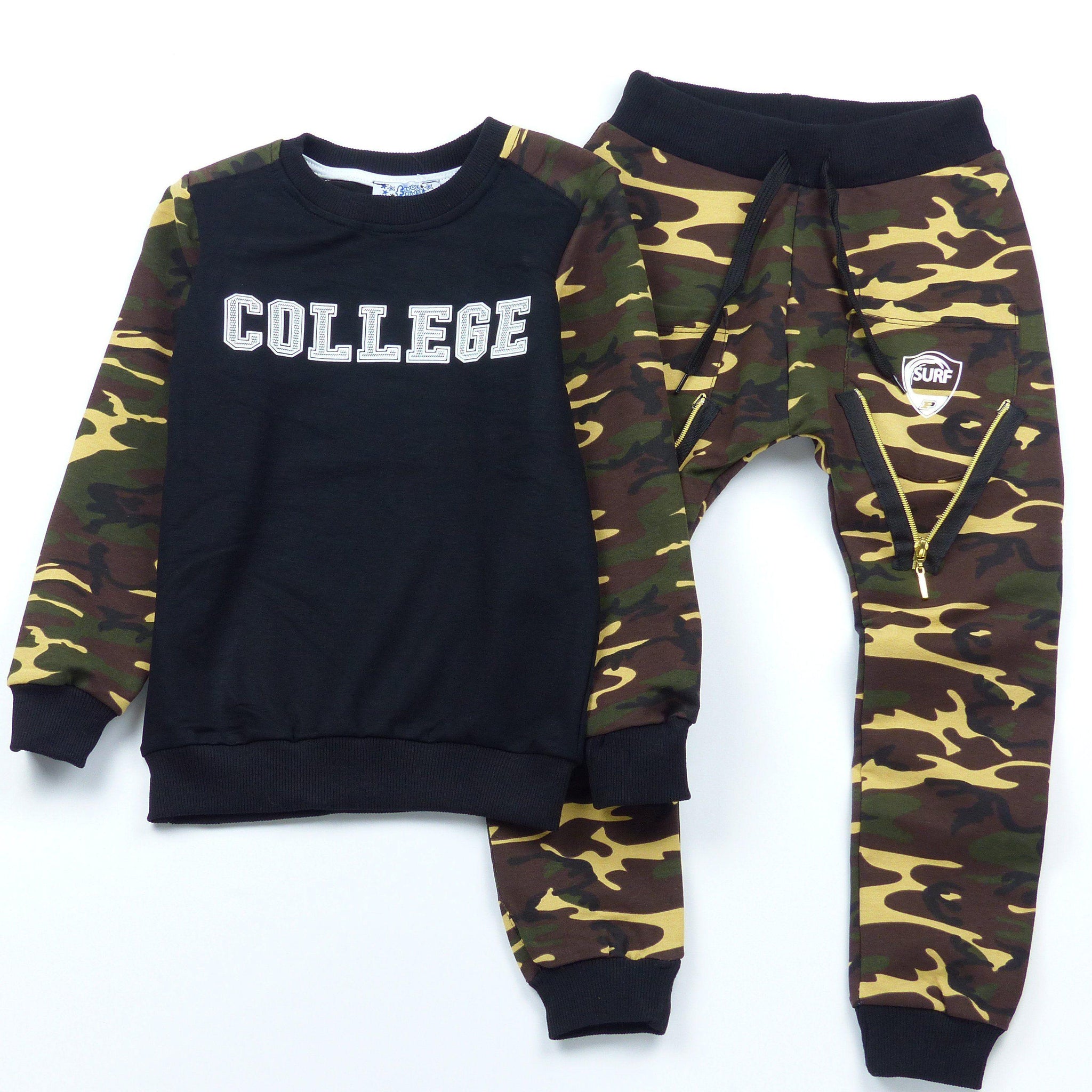 Boy's  Camo 'College' Set, Slim Fit Joggers (6-11y) - Clothes4Kids