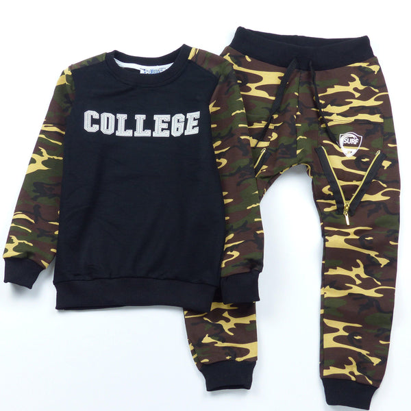 Boy's  Camo 'College' Set, Slim Fit Joggers (6-11y) - Clothes4Kids