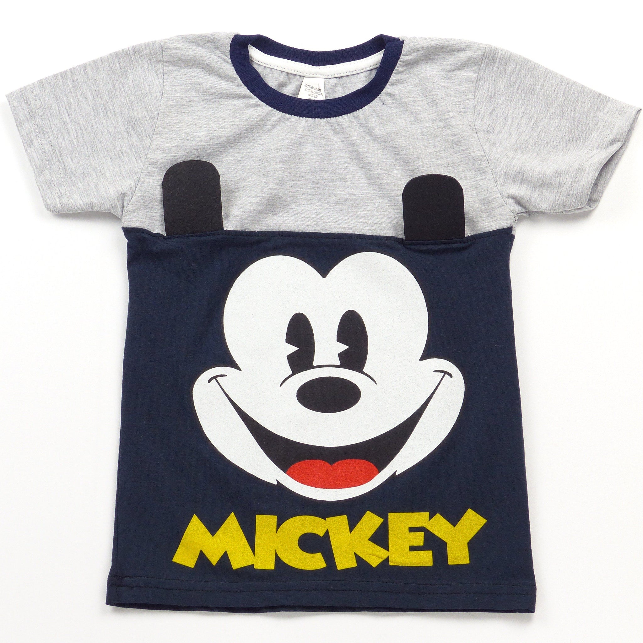 Boys' Mickey Printed T-Shirt Blue/Grey (3-8y) - Clothes4Kids