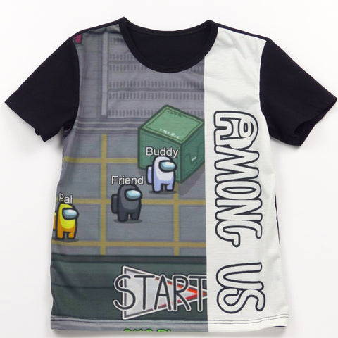 Unisex Among Us Black / White T-Shirt (6-16y) - Clothes4Kids