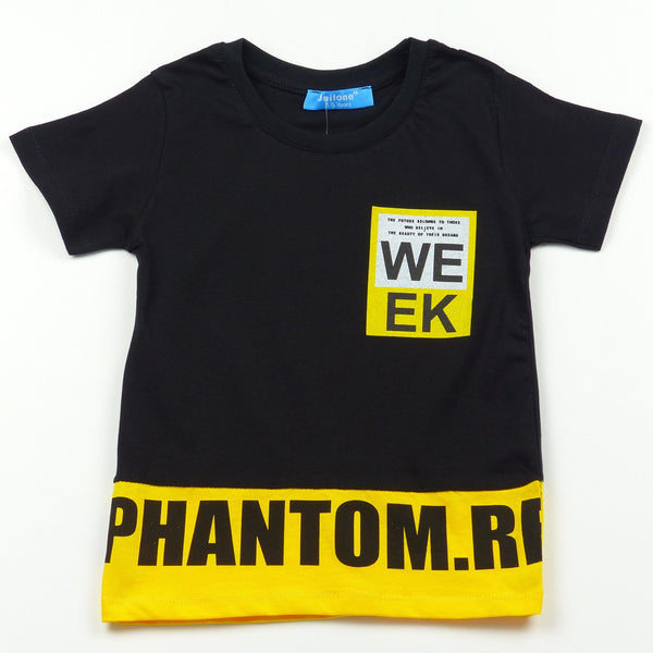 Boys' Phantom' Printed T-Shirt Black/Blue (4-8y) - Clothes4Kids