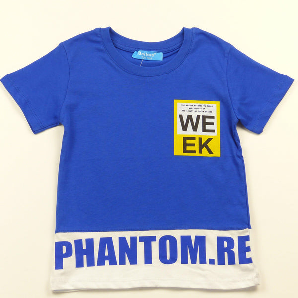 Boys' Phantom' Printed T-Shirt Black/Blue (4-8y) - Clothes4Kids