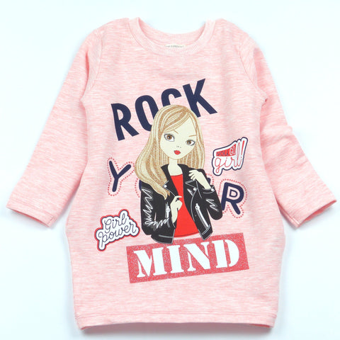 Girls' Rock' Long Sleeve Pink Tunic (2-8y) - Clothes4Kids