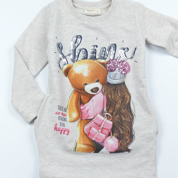 Girls' Shine Sequin Long Sleeve Tunic (3-9y) - Clothes4Kids