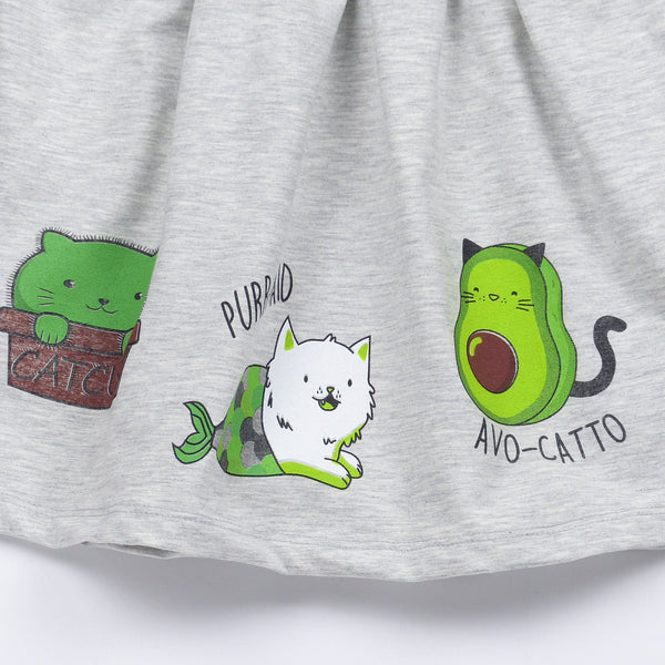 Girls' Catpuccino' Printed Long Sleeve Dress (18m-8y) - Clothes4Kids