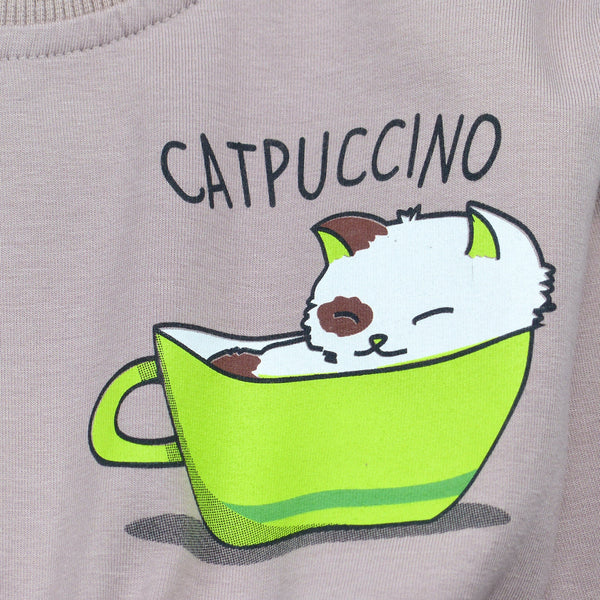 Girls' Catpuccino' Printed Long Sleeve Dress (18m-8y) - Clothes4Kids