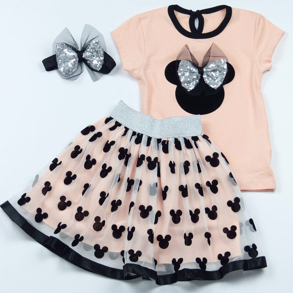 Baby Girl Disney Minnie Mouse Set with Headband (9m-3y) - Clothes4Kids