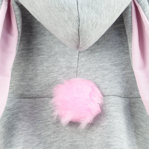 Girls' Bunny Winter Warm Grey Hoodie (18m-9y) - Clothes4Kids