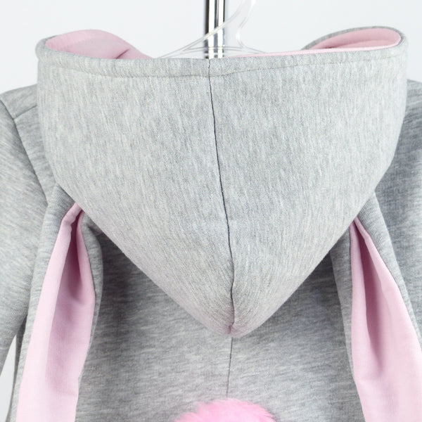 Girls' Bunny Winter Warm Grey Hoodie (18m-9y) - Clothes4Kids