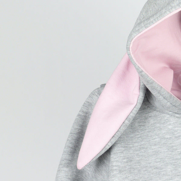 Girls' Bunny Winter Warm Grey Hoodie (18m-9y) - Clothes4Kids