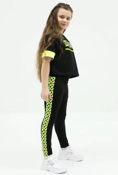 Girls' Moment ' Black/Neon Green Set (7-12y) - Clothes4Kids