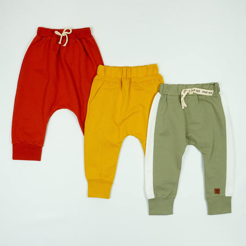 Unisex Moi Noi Pants Brick/Mustard Yellow/Olive (9m-4y) - Clothes4Kids