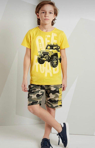 Boys' OFF ROAD' Yellow/Camo Set (6-12y) - Clothes4Kids