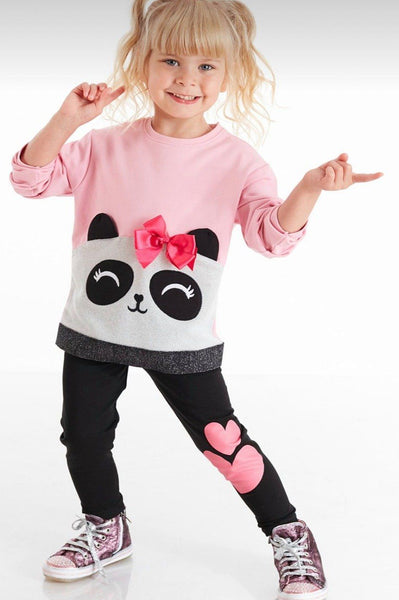 Girls' Panda Light Pink/ Black Set (4-9y) - Clothes4Kids